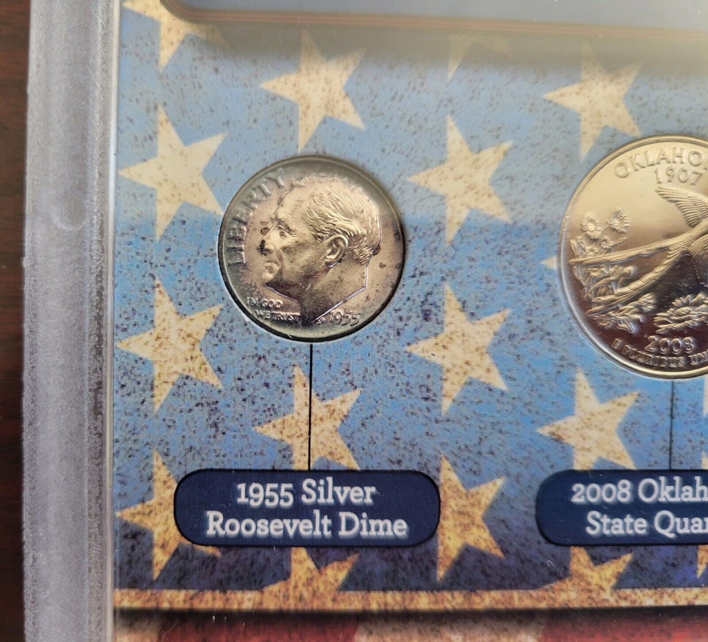 Americas Rarest Coins Set 1955 Roosevelt Dime, 2008 Oklahoma Quarter, 1987 Half