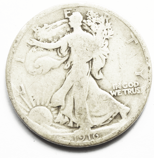 1916 50c Walking Liberty Silver Half Dollar Fifty Cents Philadelphia