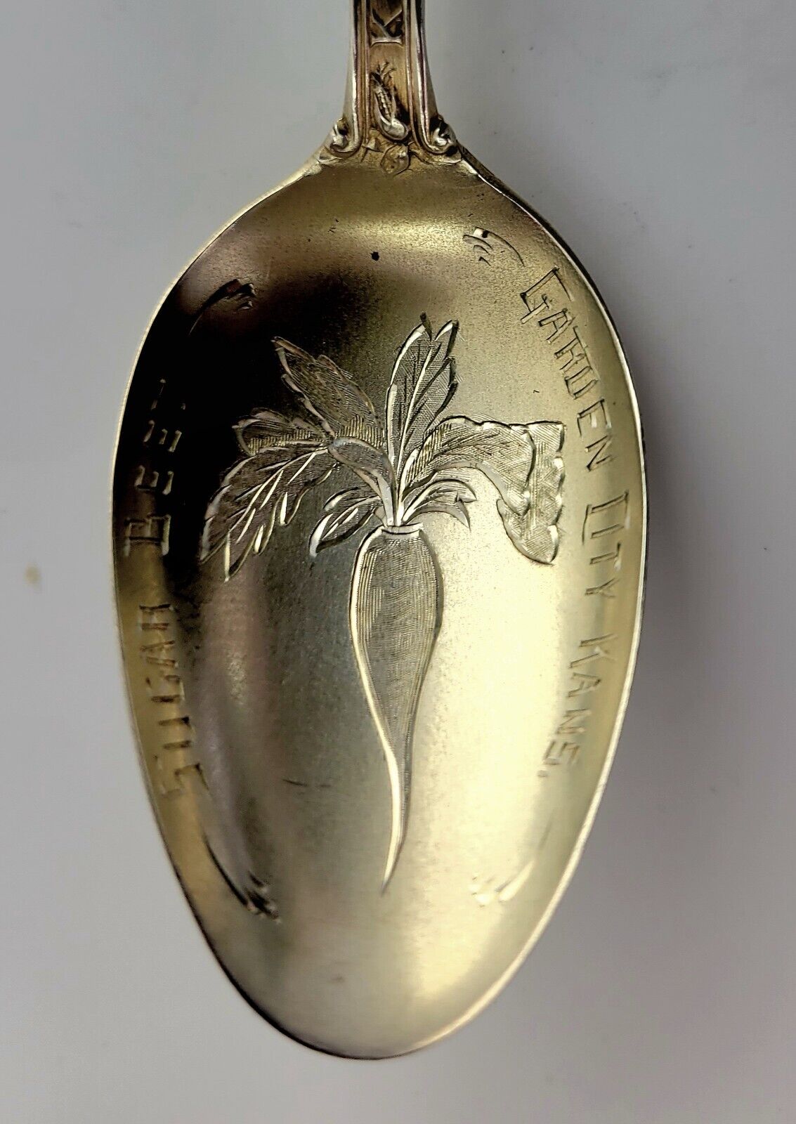 Garden City Kansas 5" Sterling  Souvenir Spoon by Manchester Sugar Beet .43oz.