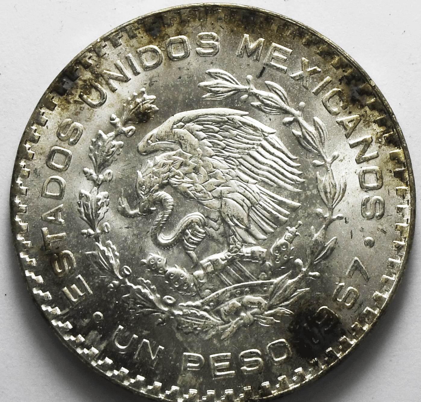 1967 Mexico Estados Unidos Mexicanos Peso Silver Coin KM# 480 Unc