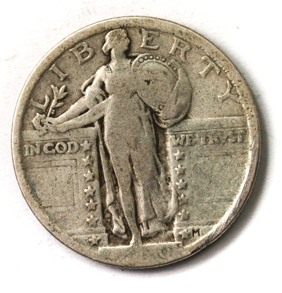 1920 25c Standing Liberty Silver Quarter Philadelphia Twenty Five Cents