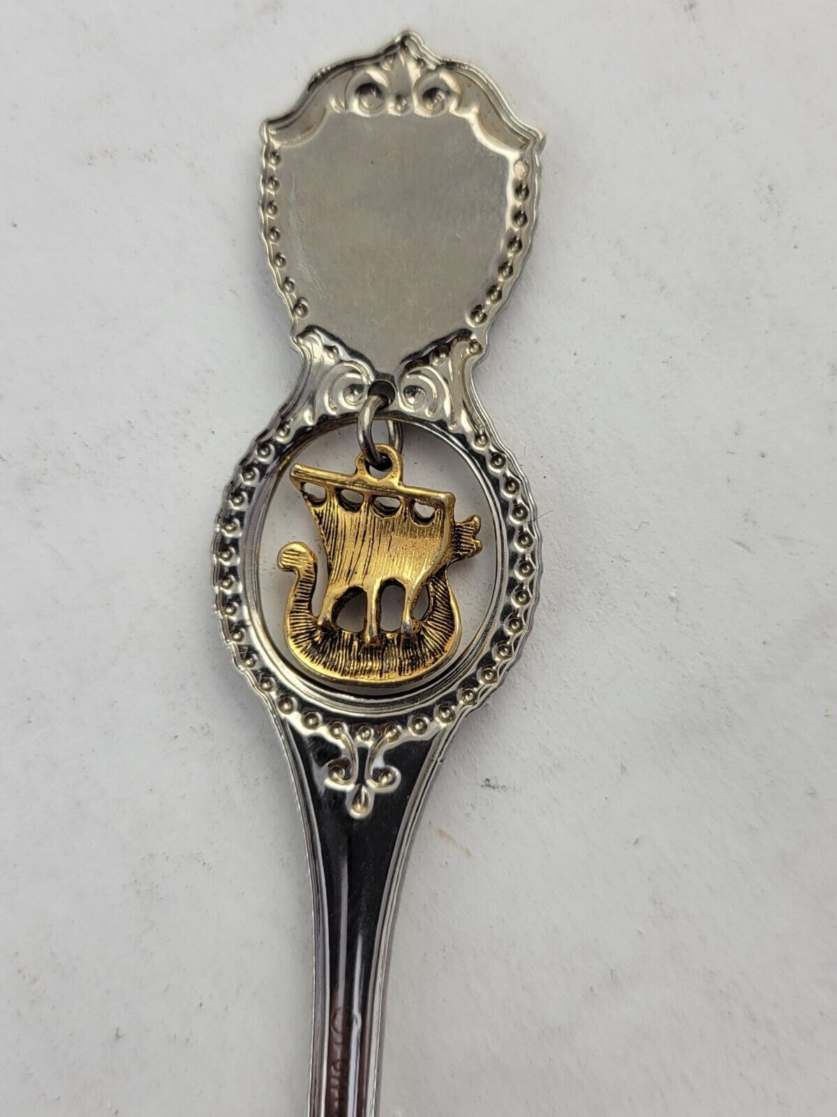 Vintage Windmill Holland & Solvang California Souvenir Spoon Viking Boat
