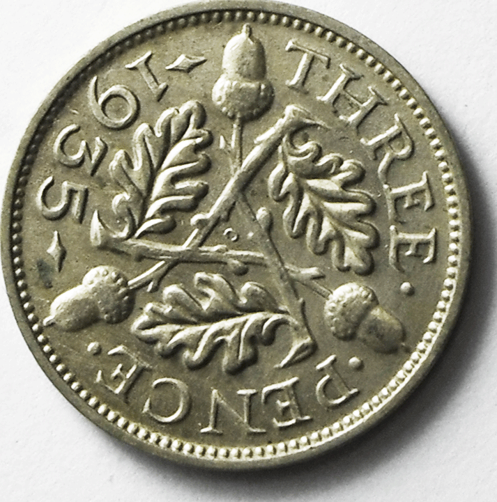 1935 Great Britain 3 Pence Silver Coin KM# 831