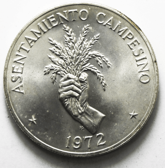 1972 Panama 5 Five Balboa Silver Coin KM# 28 Uncirculated