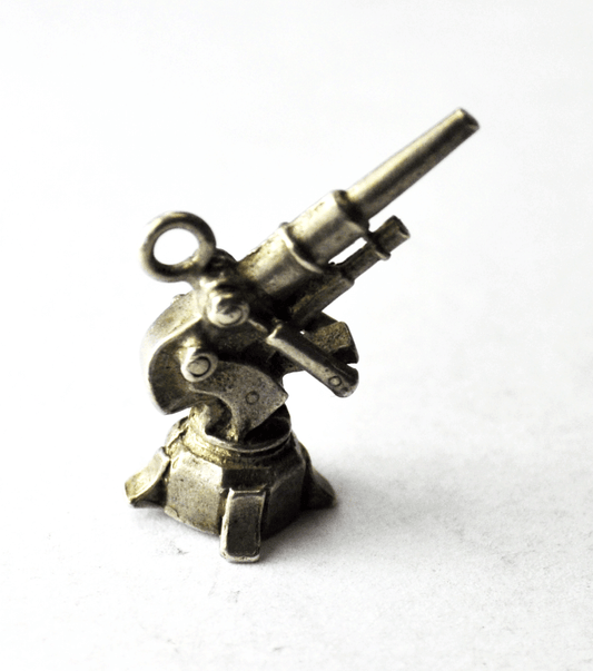 Sterling Silver Mortar Field Cannon Charm Military 27mm x 13mm