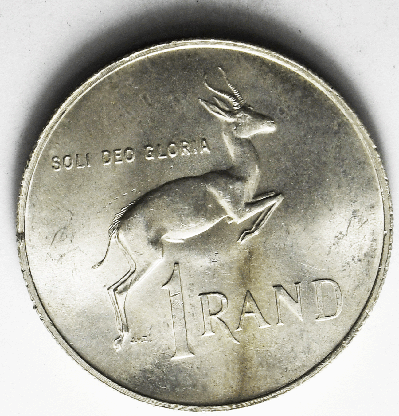 1967 South Africa Rand Silver Coin KM# 72.2 Uncirculated Suid