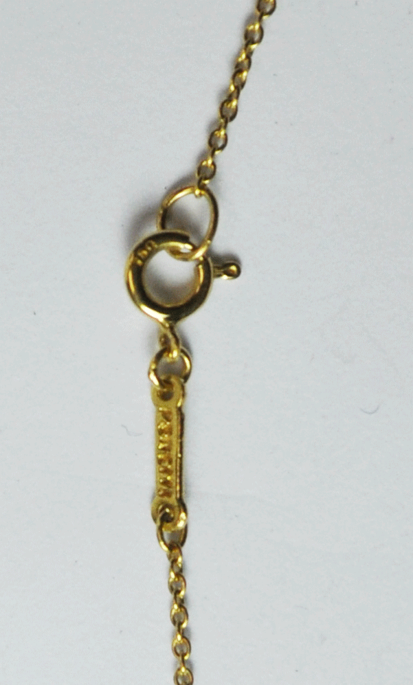 18k Gold Tiffany & Co Elsa Peretti Teardrop Madonna Pendant 20mm 28.5" Necklace