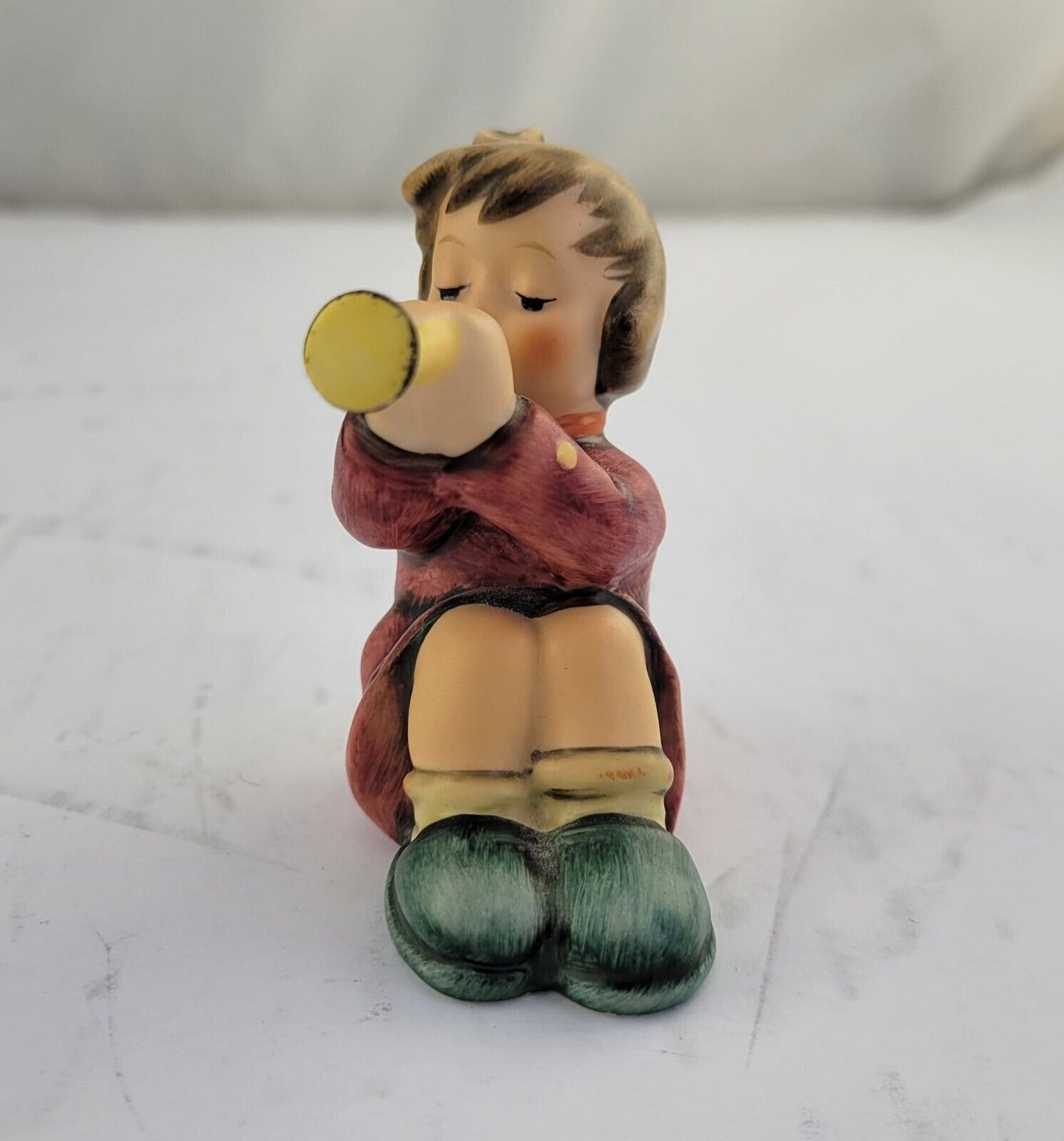 Hummel Goebel #391 Girl Playing Horn Trumpet Figurine 1968 Germany TMK 7