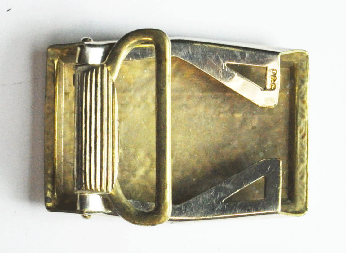 Vintage Sterling Silver D&C Two Tone Rectangle Buckle 43mm x 30mm