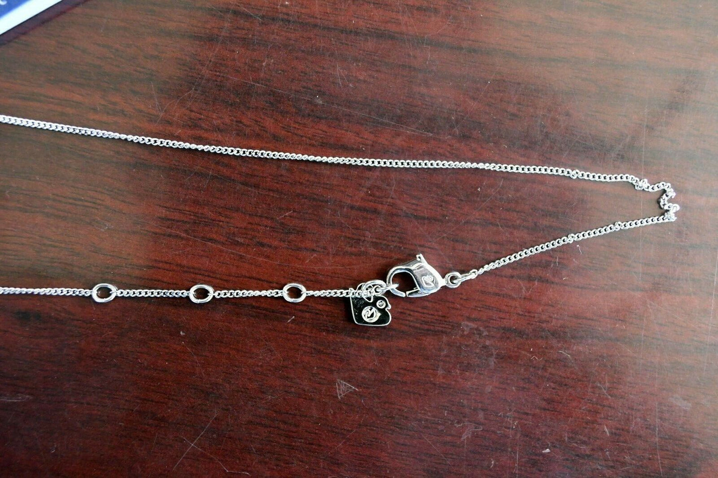 Genuine Swarovski Silver & Red Heart Pendant and 17 1/2" Necklace Austria