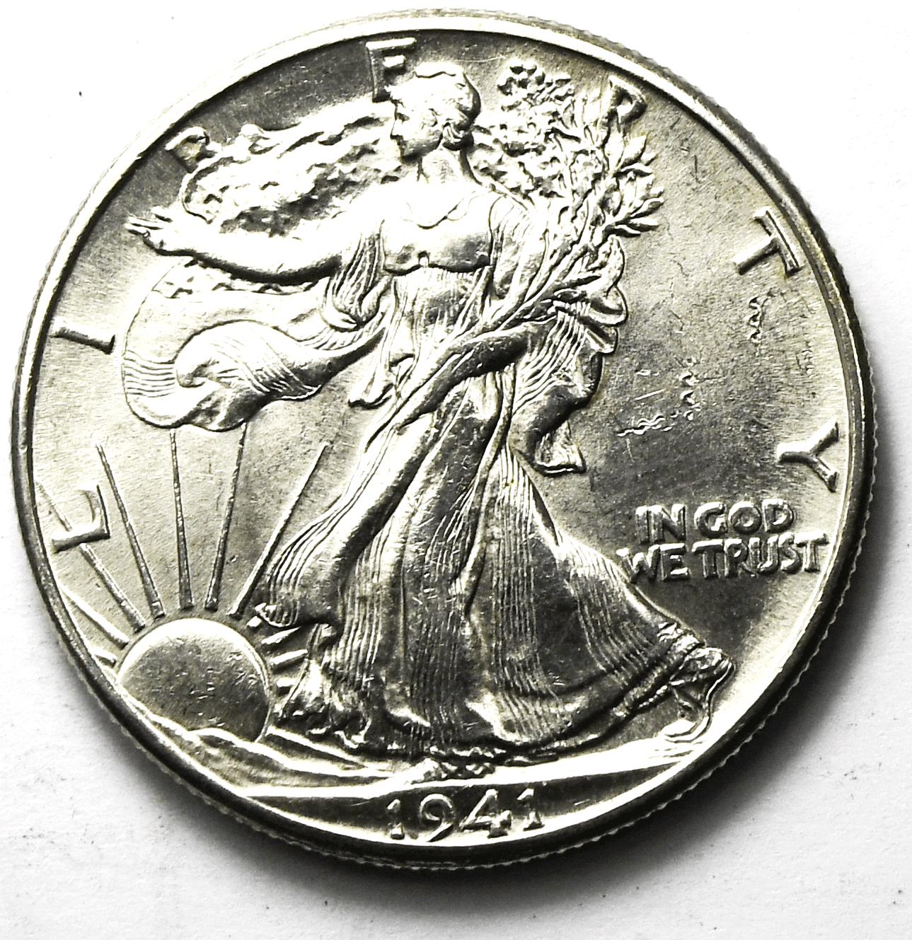 1941 50c Walking Half Dollar Silver Fifty Cents Philadelphia Uncirculated Rare