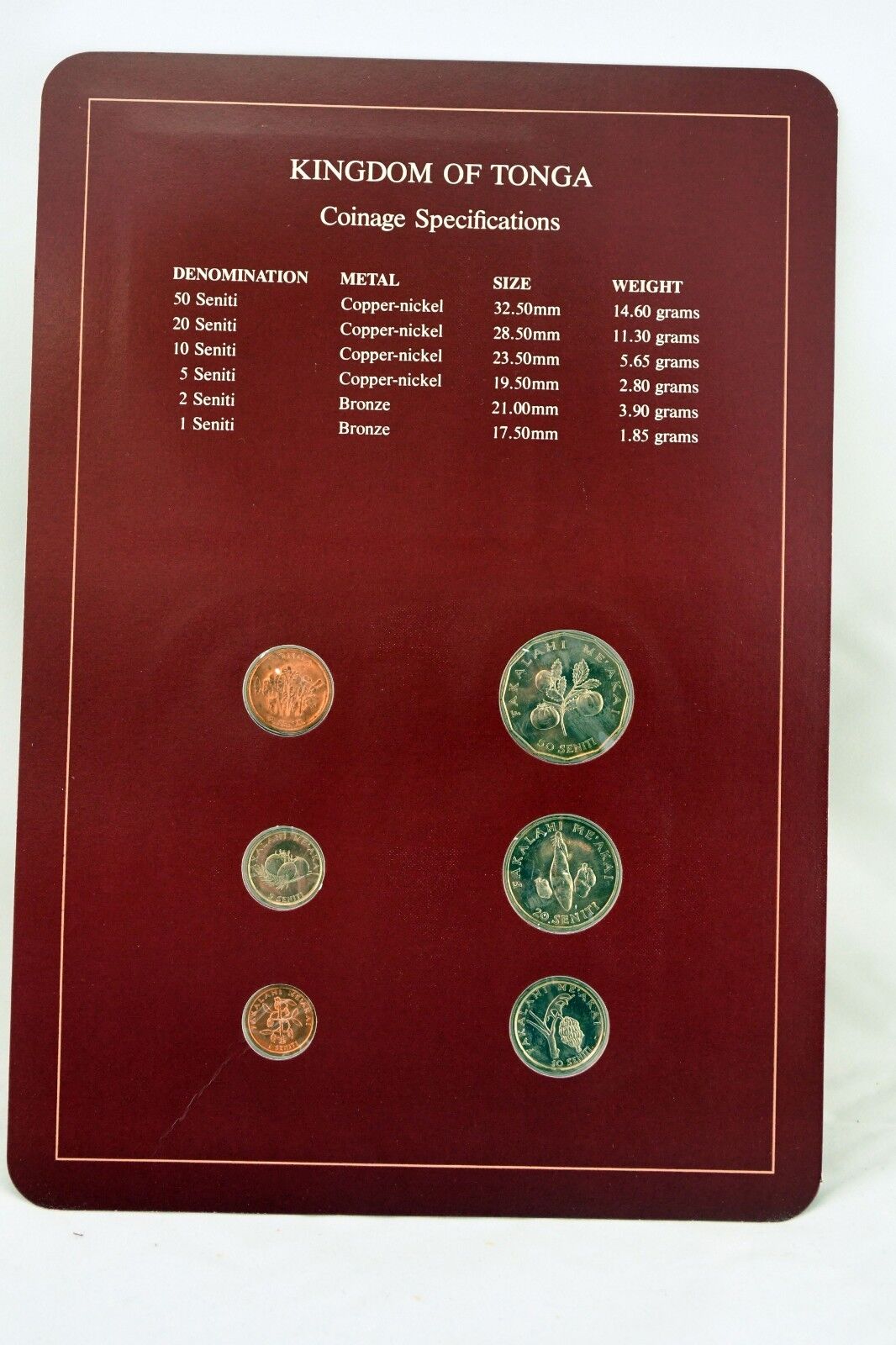 Coin Sets of All Nations Franklin Mint Kingdom of Tonga 1990, 91