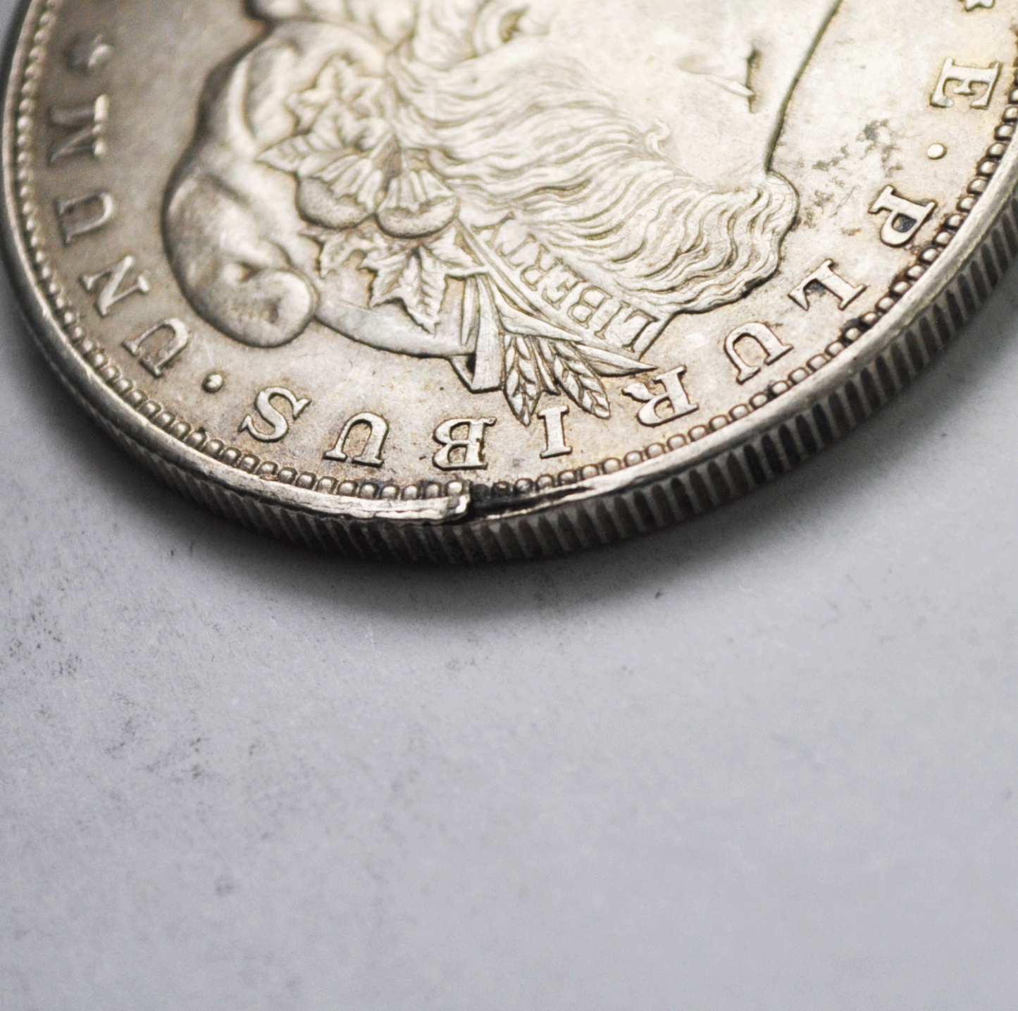 1921 S $1 Morgan Silver Dollar Lamination Peeled Planchet San Francisco