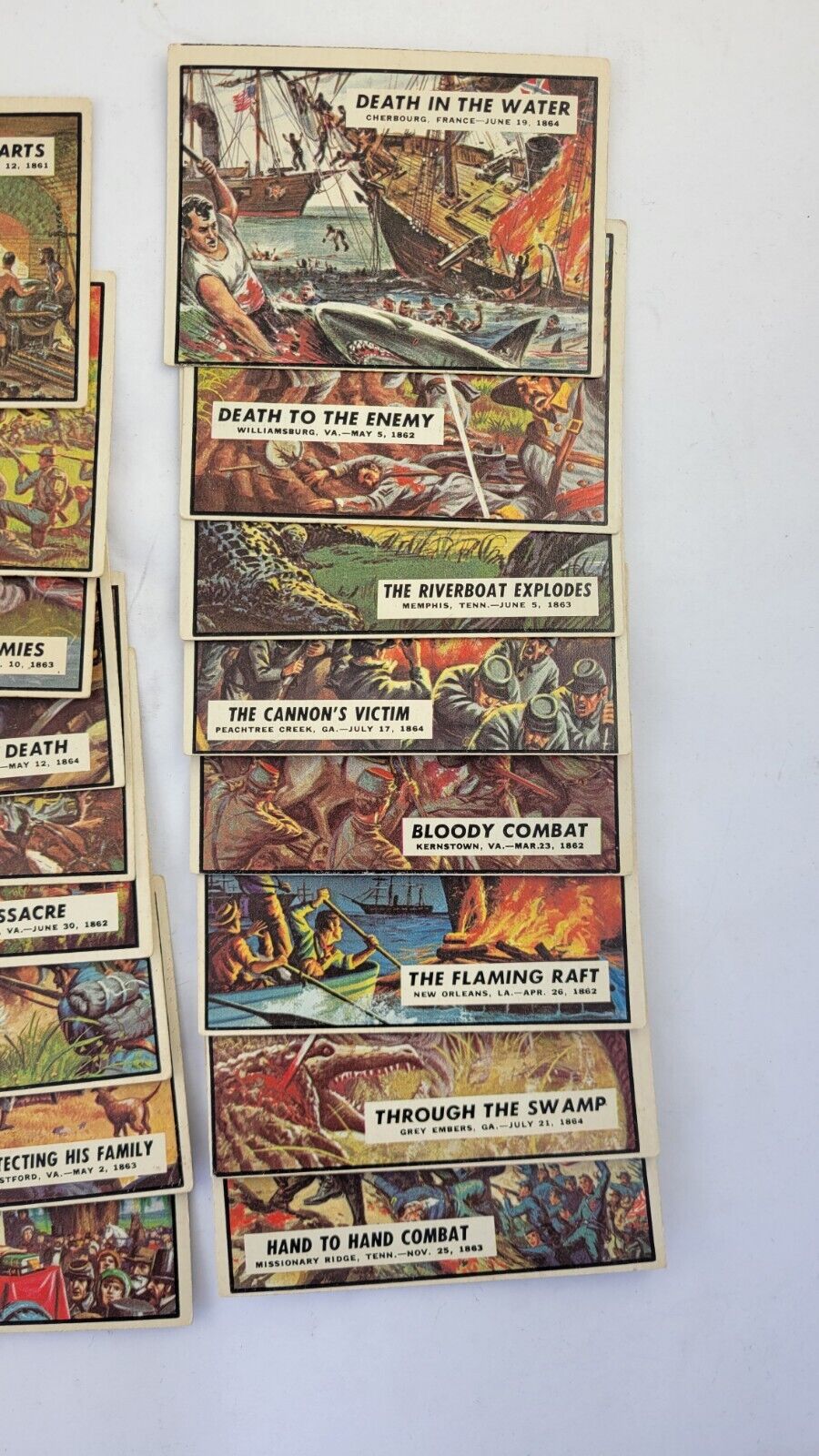 1962 Topps Civil War News Cards Lot Combat 28pc Set