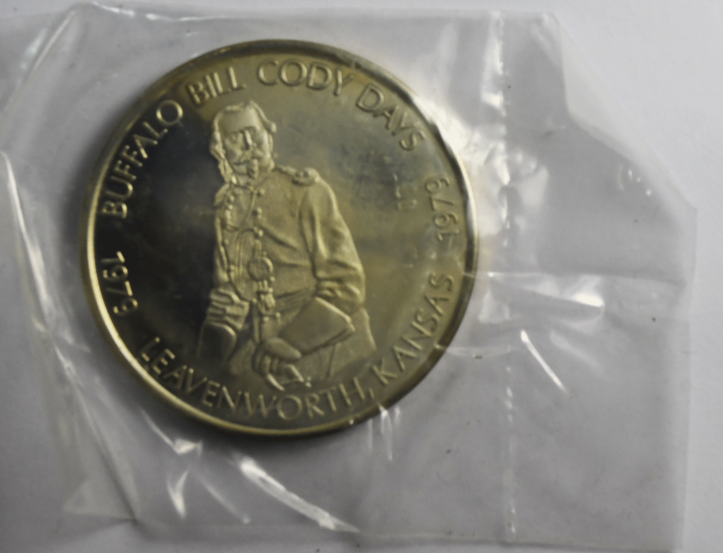 1979 Buffalo Bill Cody Days Leavenworth KS Proof 40mm 26.3g Sterling Silver