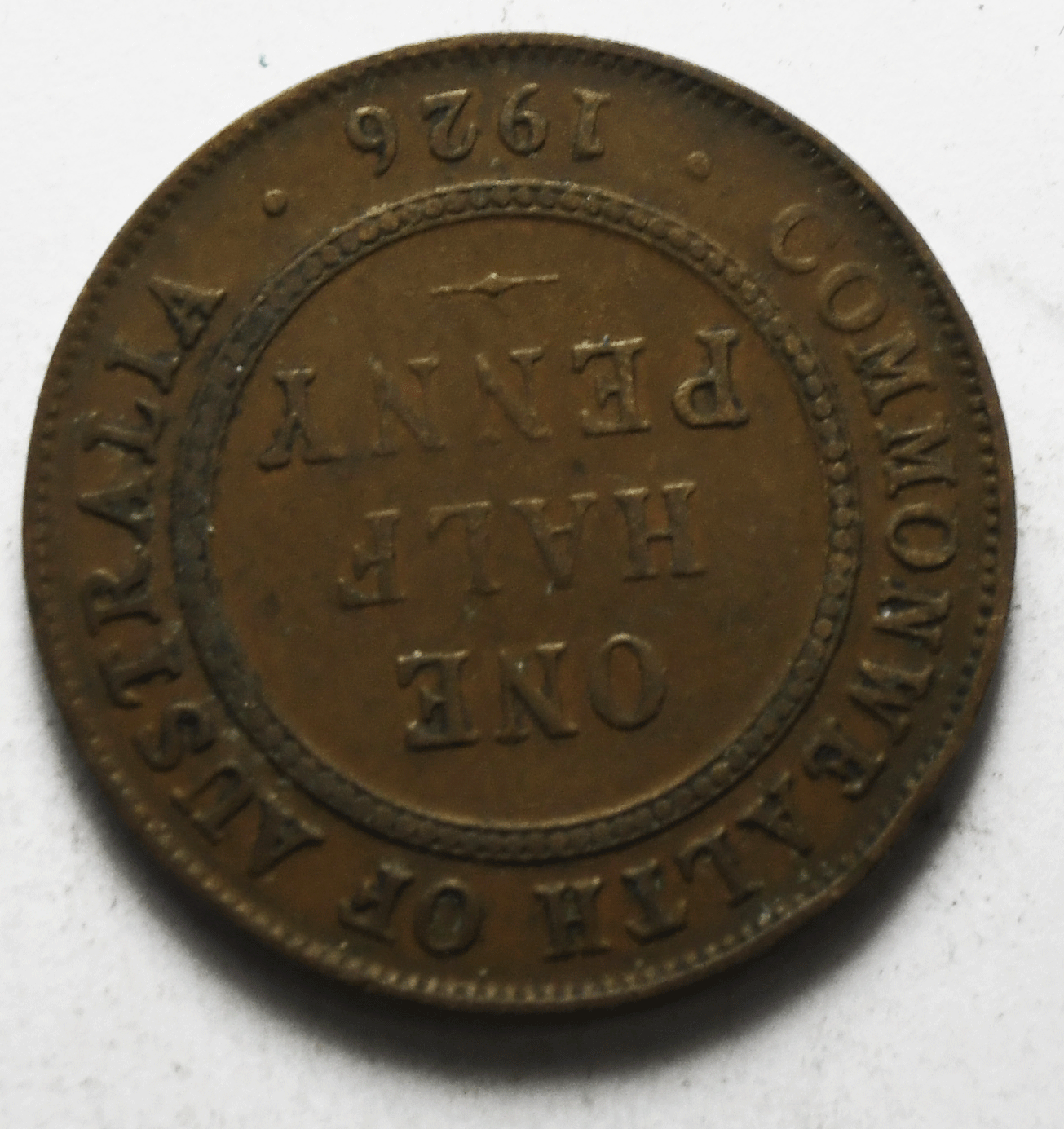 1926 Australia 1/2 Penny KM# 22 Bronze Coin