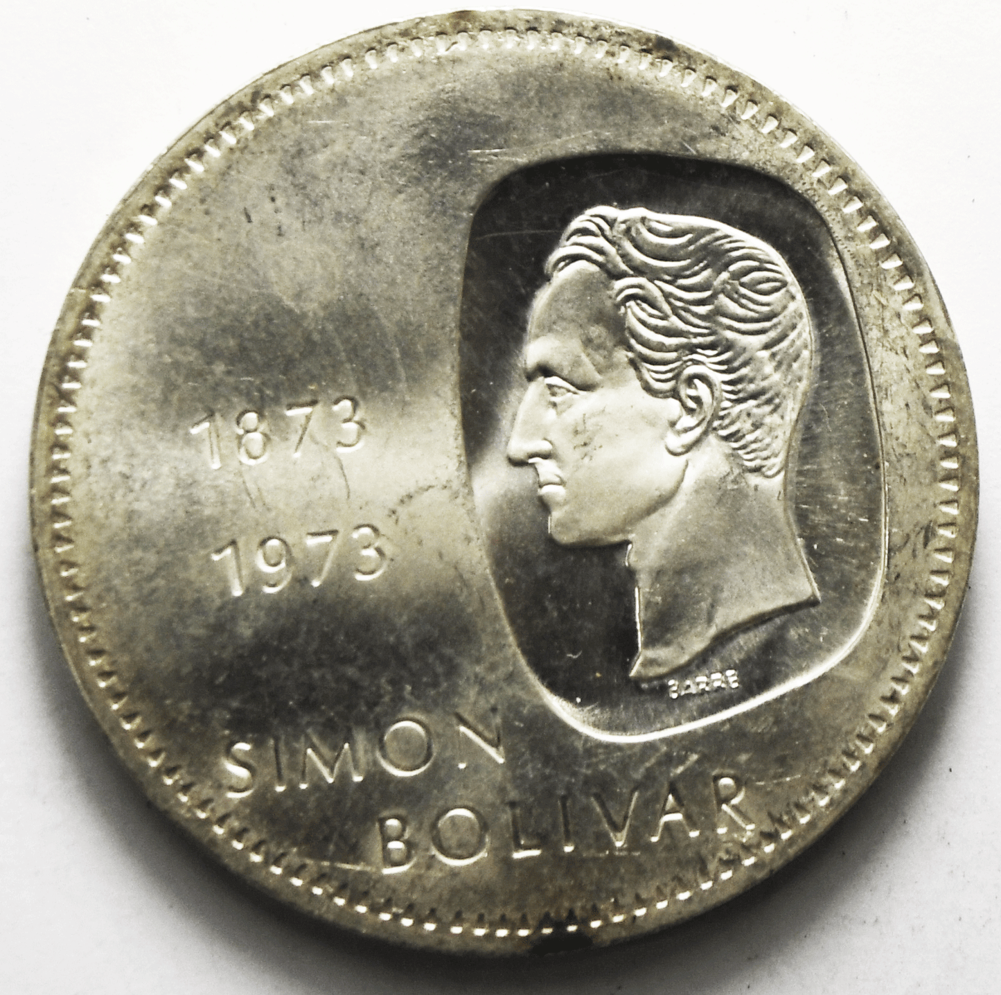 1973 Venezuela 10 Ten Bolivares Silver Coin Y# 45