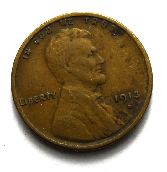 1913 S 1c Lincoln Wheat Cent San Francisco Penny Rare