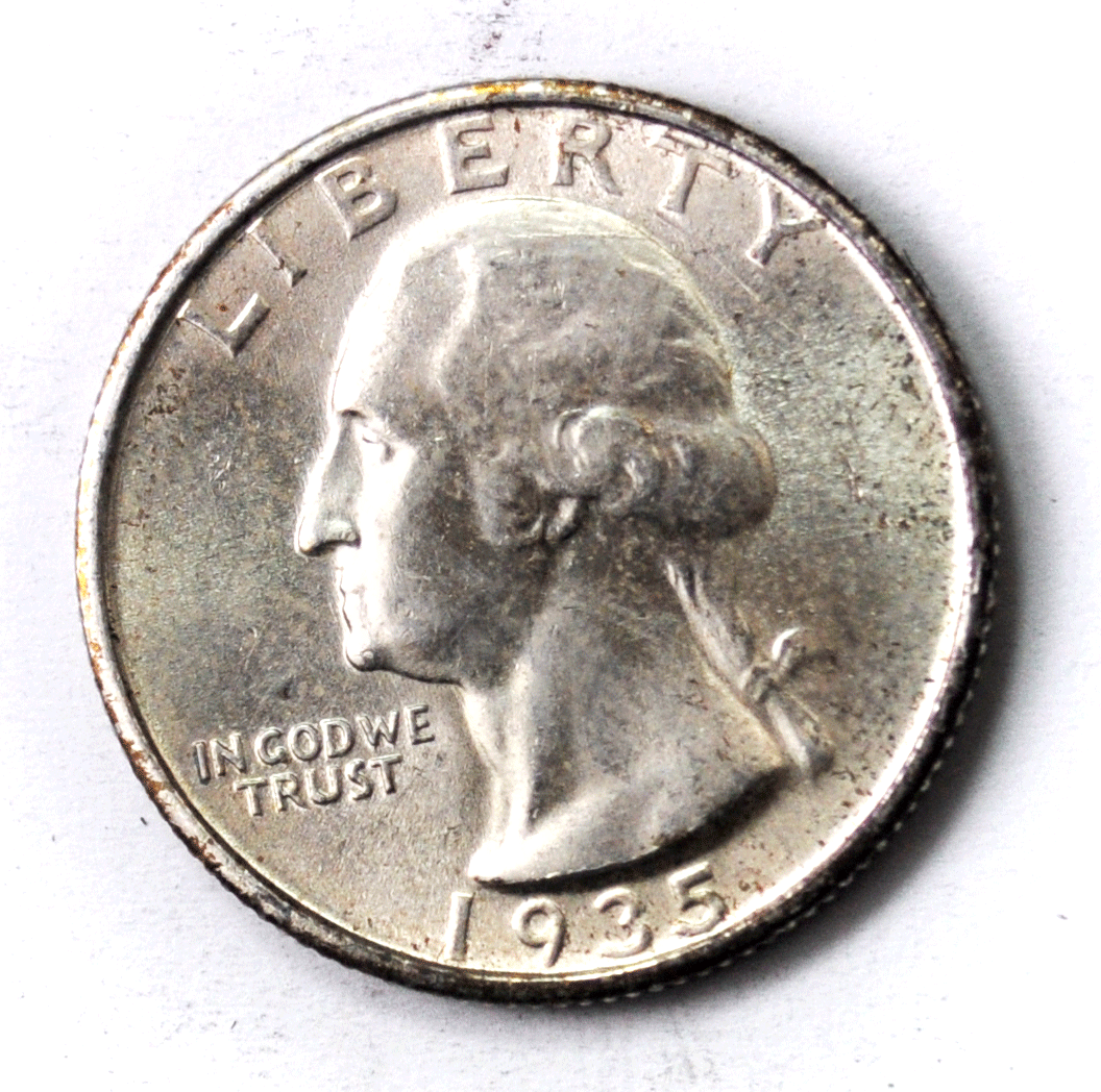 1935 S 25c Washington Silver Quarter Dollar Twenty Five Cents San Francisco Unc