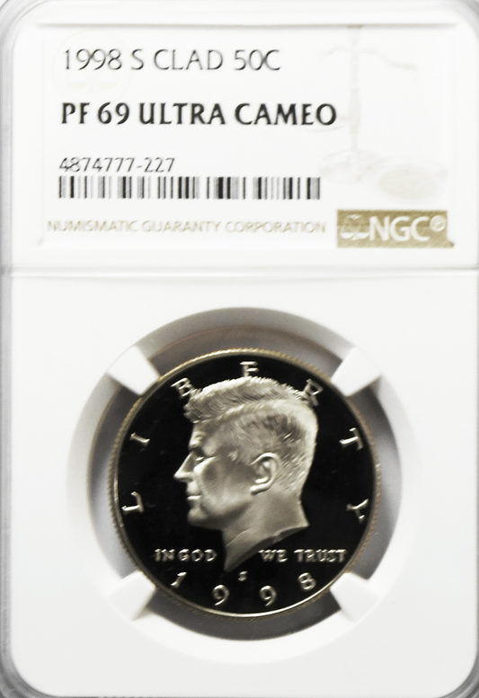 1998 S 50c Kennedy Half Dollar NGC PF69 Ultra Cameo Proof San Francisco