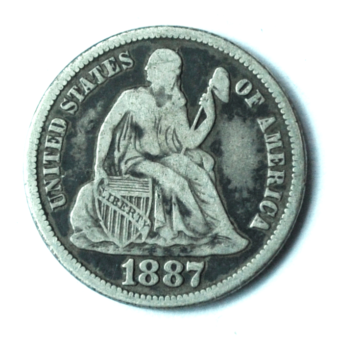 1887 S 10c Seated Silver Dime Ten Cents San Francisco