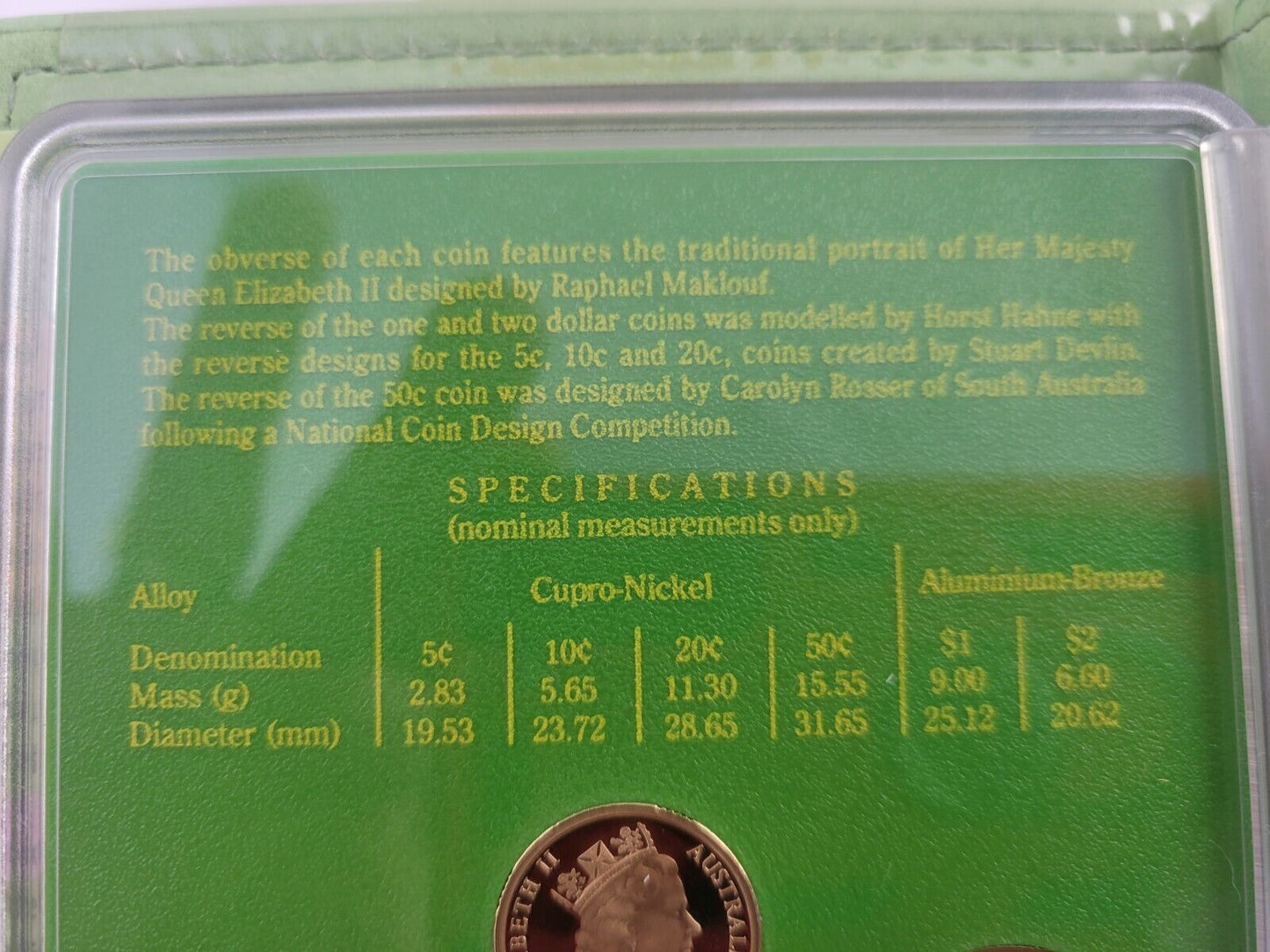 1994 Australian 6 coin Proof Set w/Paperwork $2 Coin Year Of The Family