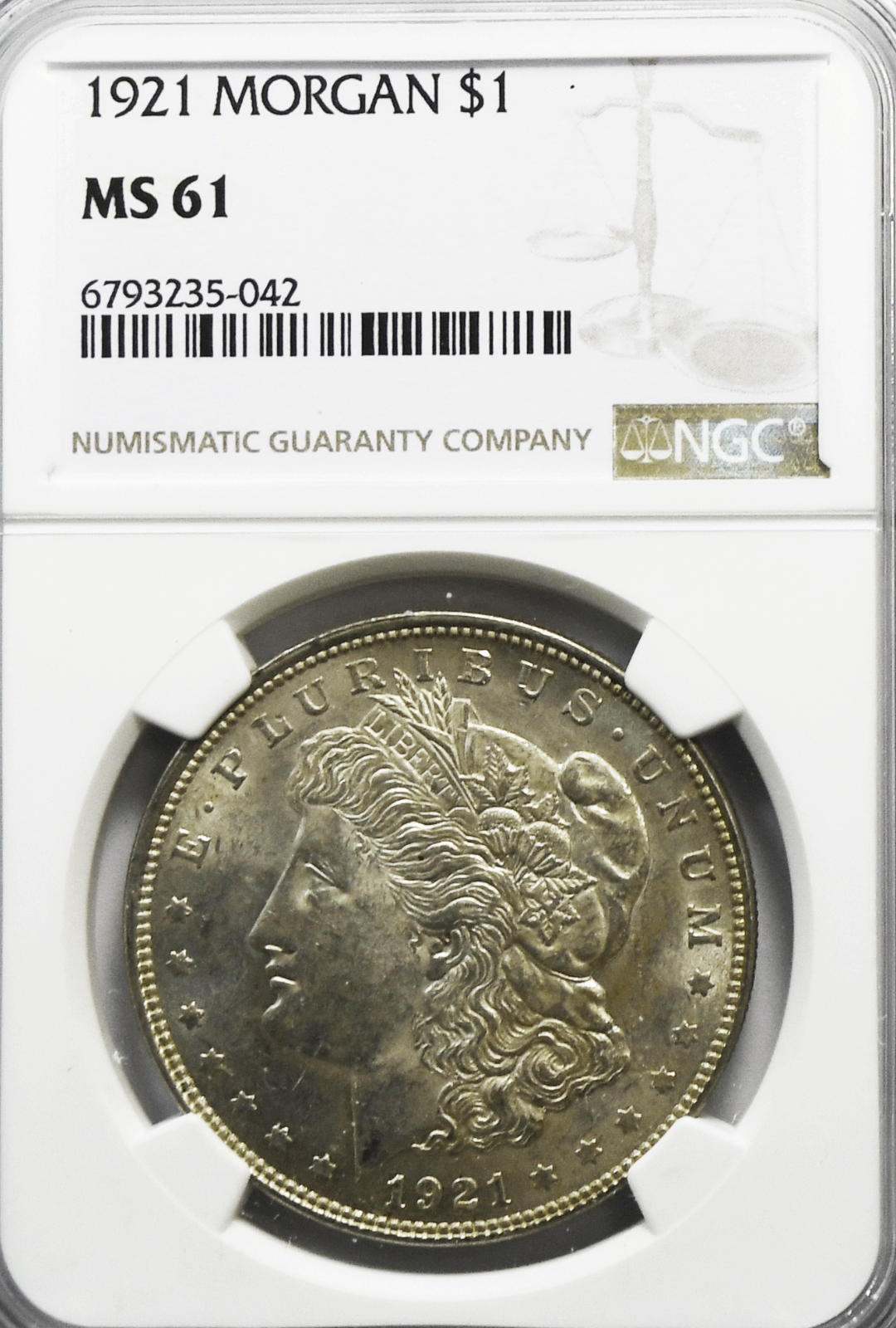 1921 $1 Morgan Silver Dollar MS61 NGC VAM 31A2 Denticle Impressions Kimpton 12