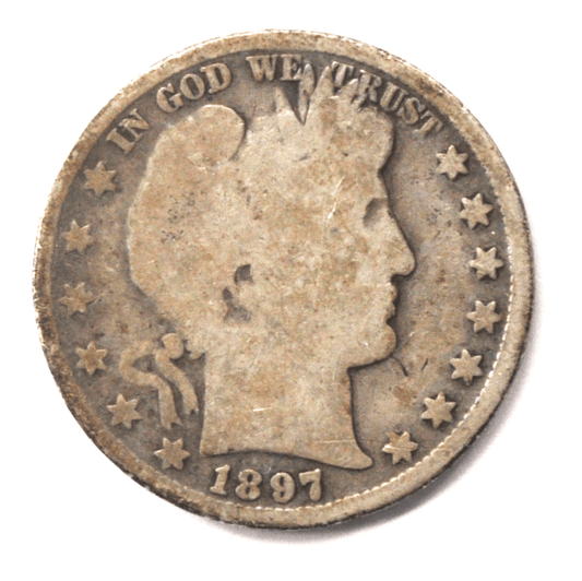 1897 Barber Silver Quarter Dollar Rare Twenty Five Cents Philadelphia