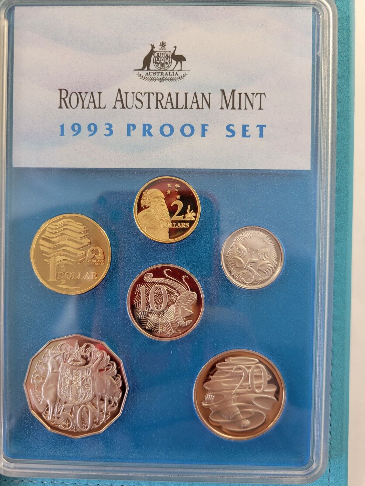 1993 Australian 6 coin proof set, $2 Coin, Water Quality, Wildlife w/Paperwork