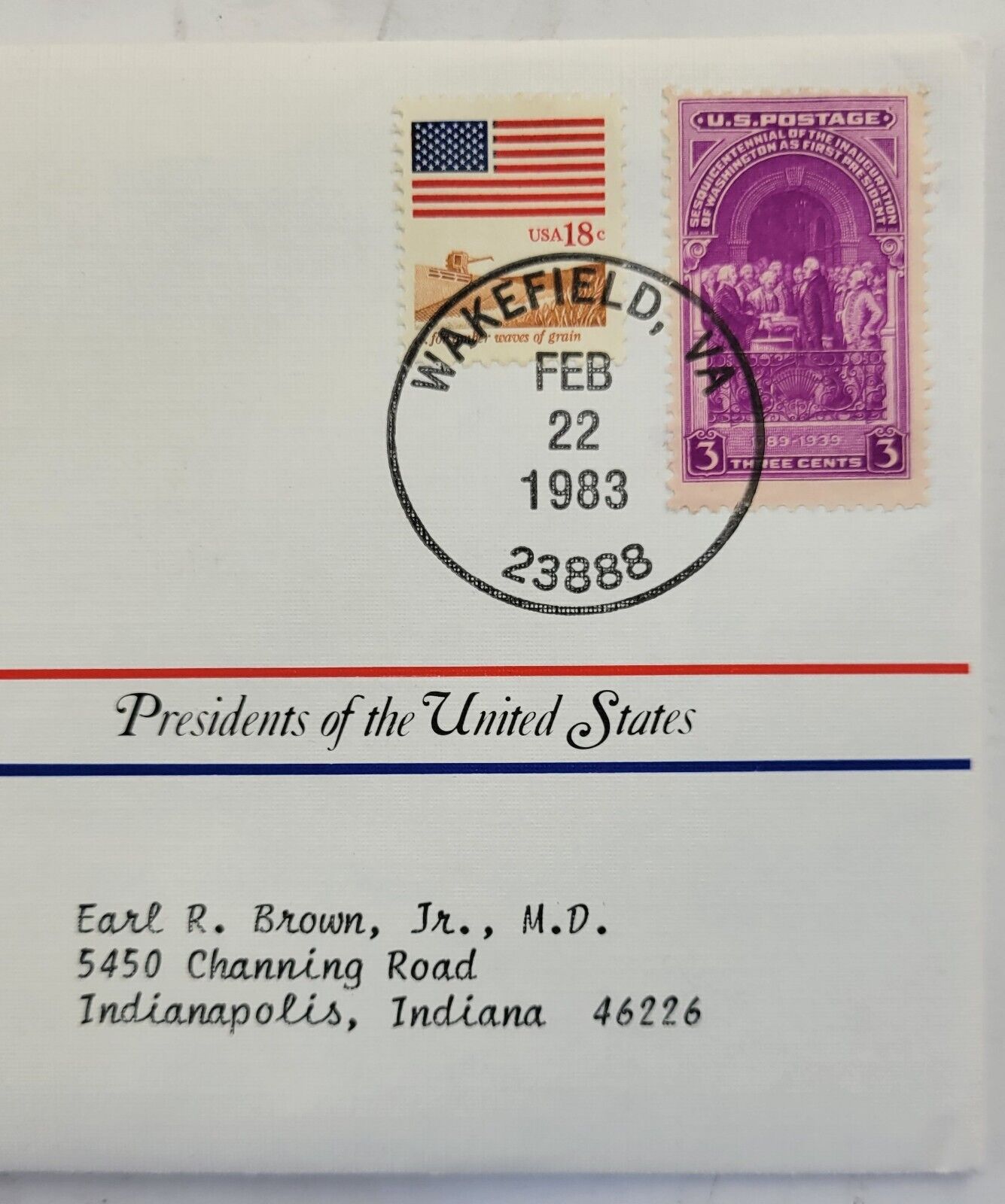 G Washington Presidential Covers Medal Postal Commemorative Society Gold Plated