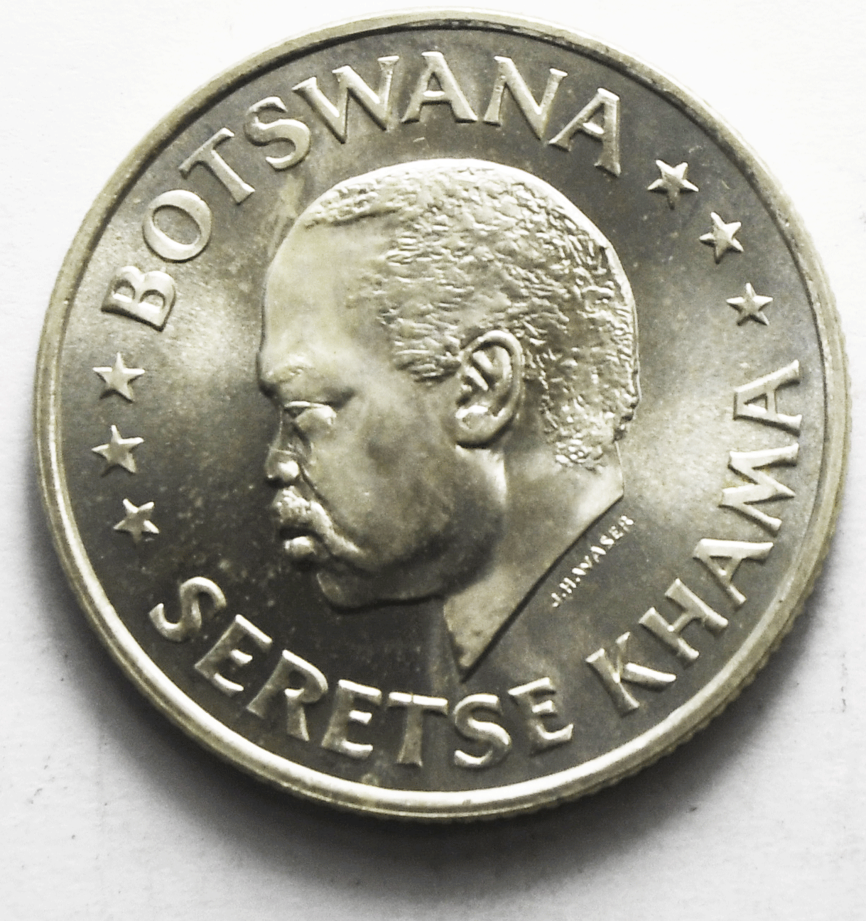 1966 B Botswana 50 Cents Silver Coin KM#