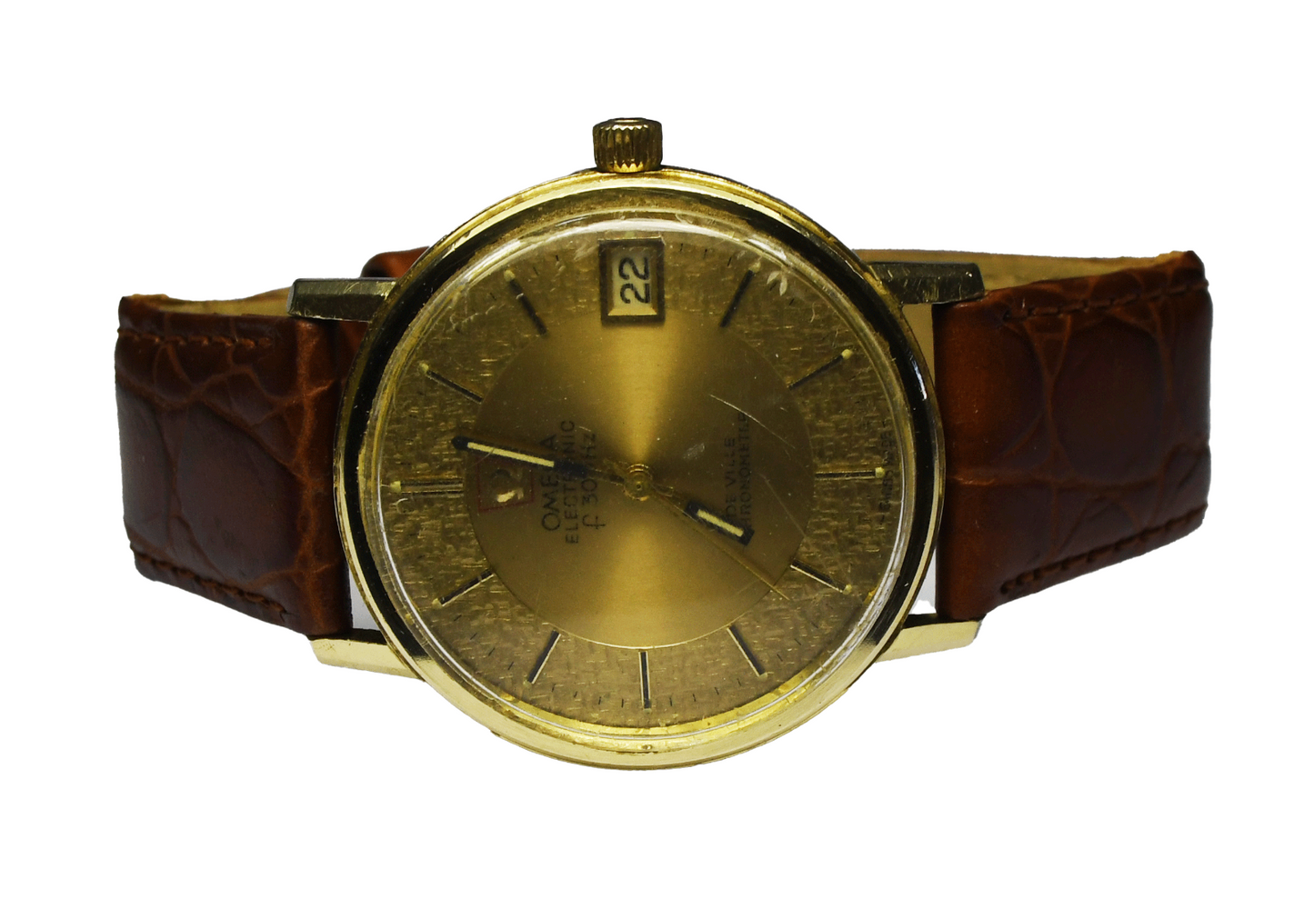 Men's Omega Electronic 300hz Deville Chronometer Date 1250 GEP 36mm