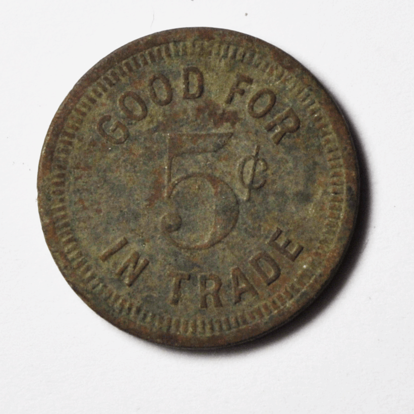 The Rex Dick & Jack St Joseph Missouri 705 Edmond St 5c Trade Token 21mm