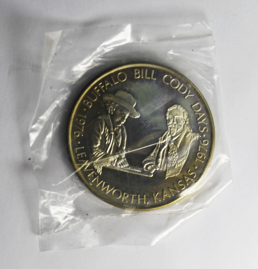 1976 Buffalo Bill Cody Days Leavenworth KS Proof 40mm 26.5g Sterling Silver
