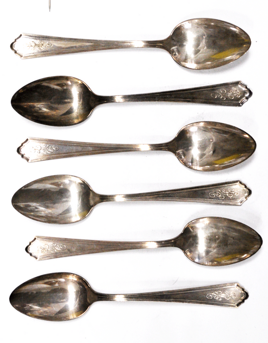 Set of 6 Sterling Watson John Alden 5-3/4" Teaspoon Monogrammed LMC