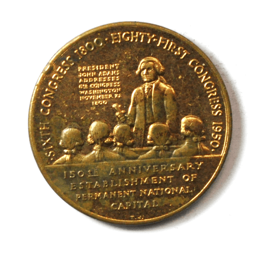 Capital Sesquicentennial 6th & 81st Congress 1800 1950 Medal 41mm Bronze