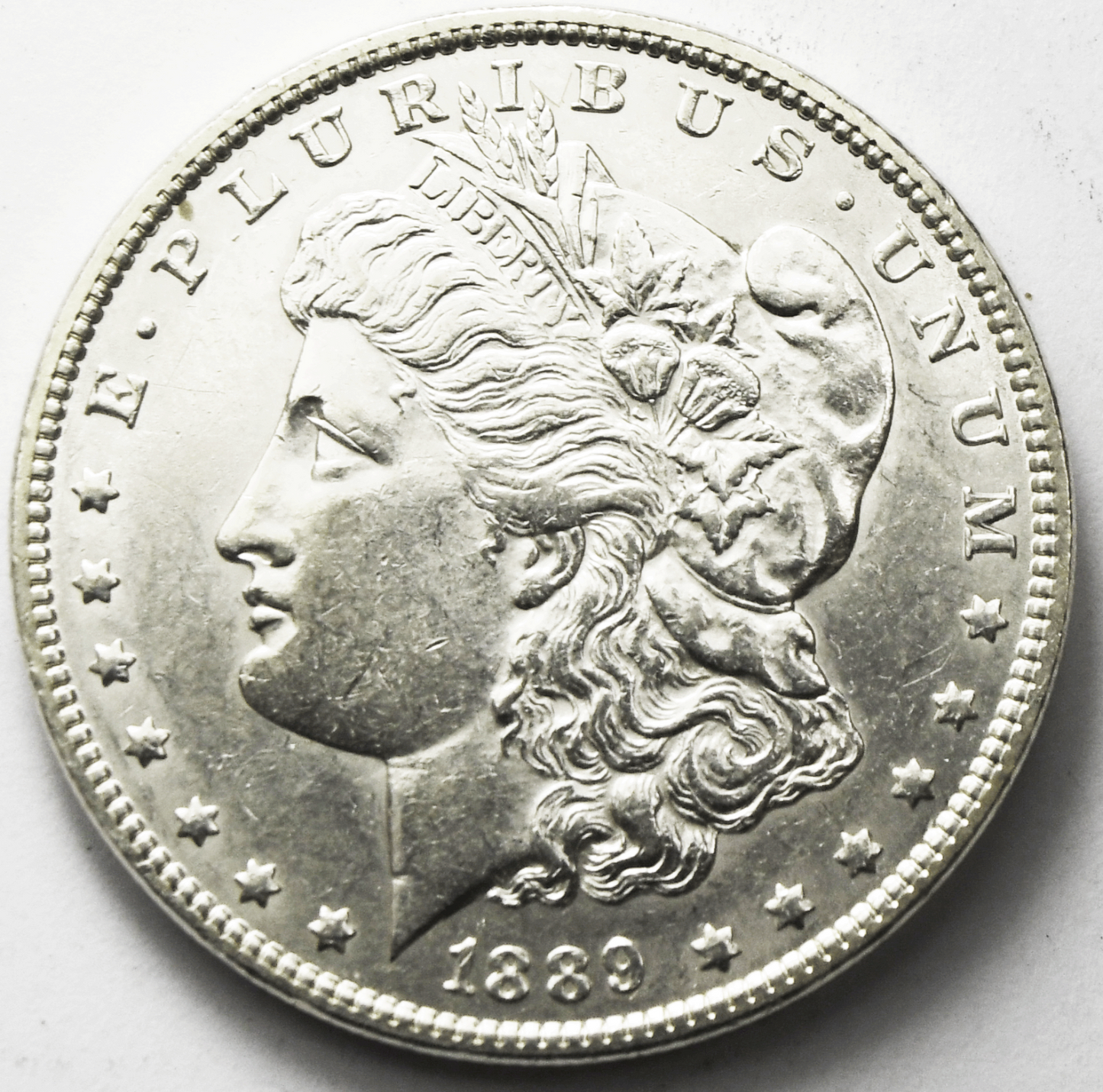 1889 $1 Morgan Silver One Dollar VAM 5B Pitted Reverse Hitlist 40 AU