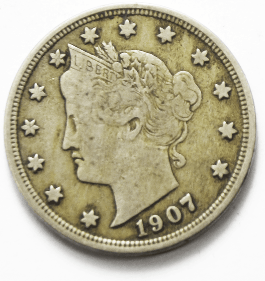1907 5c V Liberty Nickel Five Cents Rare US Philadelphia