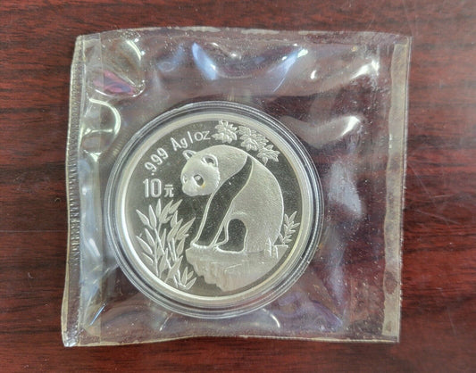 1997 10 Yuan Chinese Silver Panda Coin .999 Fine Silver BU Factory Sealed 1oz.