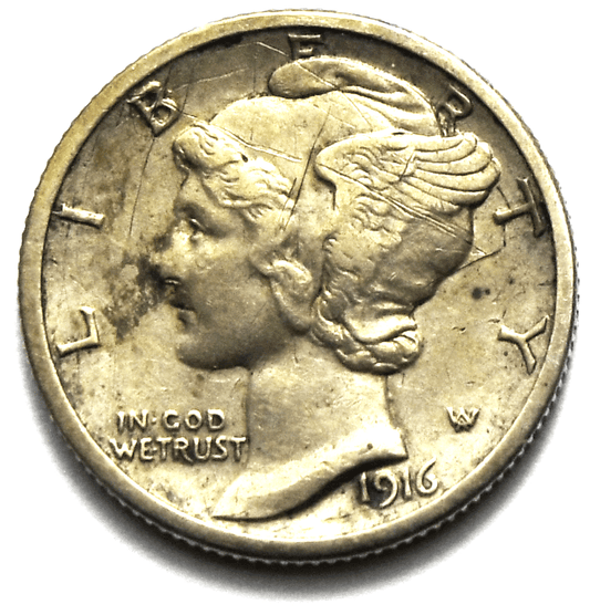 1916 S 10c Mercury Silver Dime Rare Ten Cents San Francisco