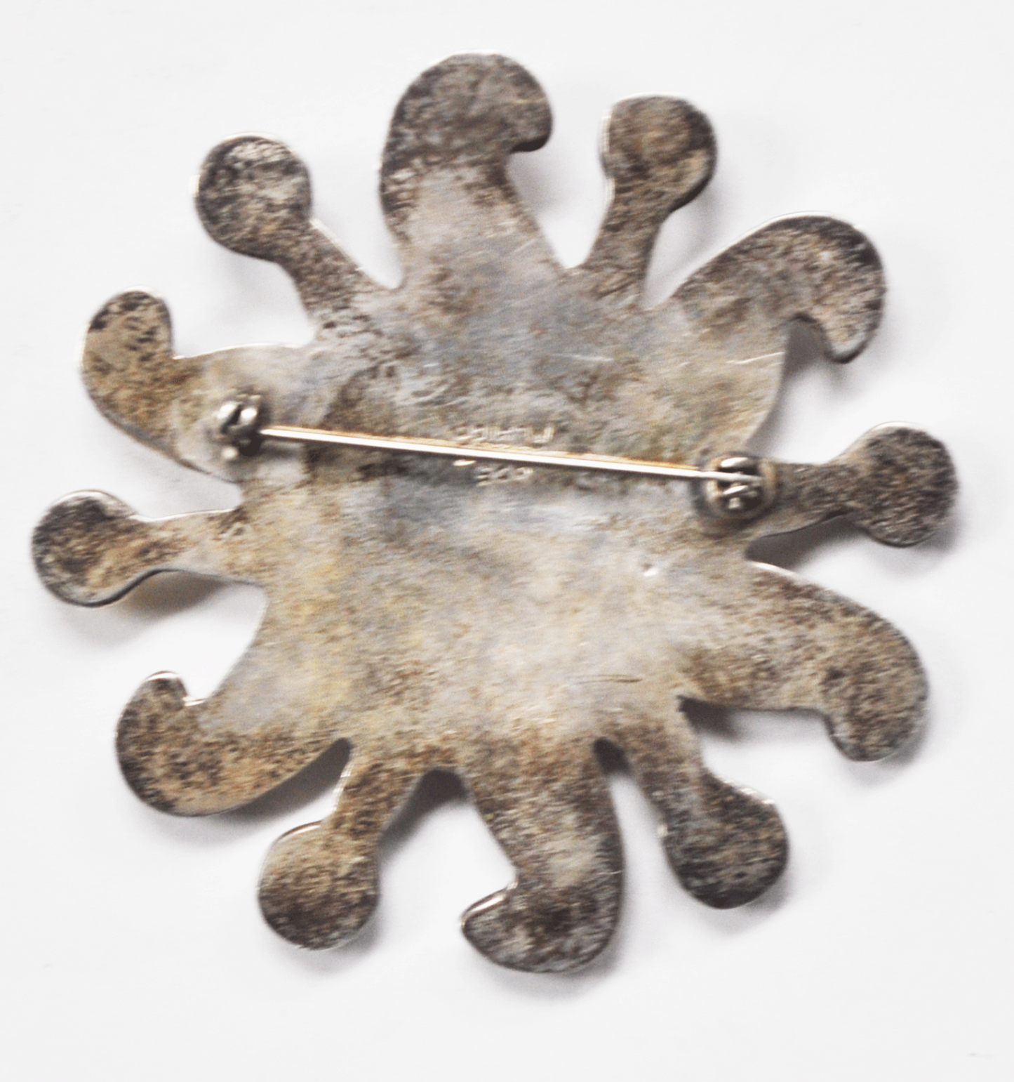 Mexico Sterling Silver Large Sun Multi Color Stone Pendant 67mm