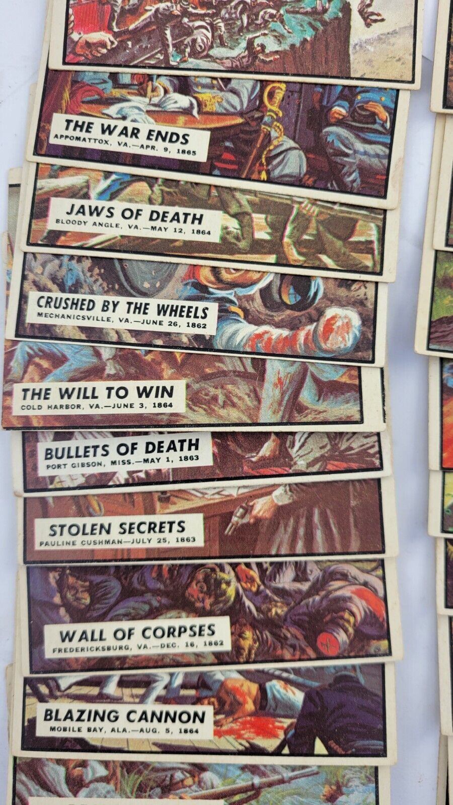 1962 Topps Civil War News Cards Lot Combat 28pc Set