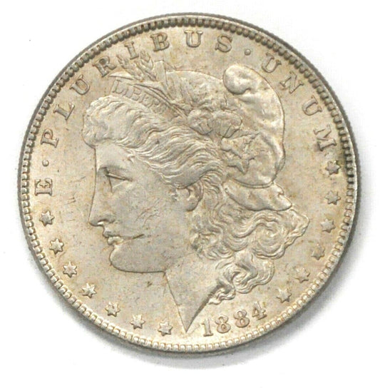 1884 $1 Morgan Silver One Dollar US Coin Philadelphia  AU
