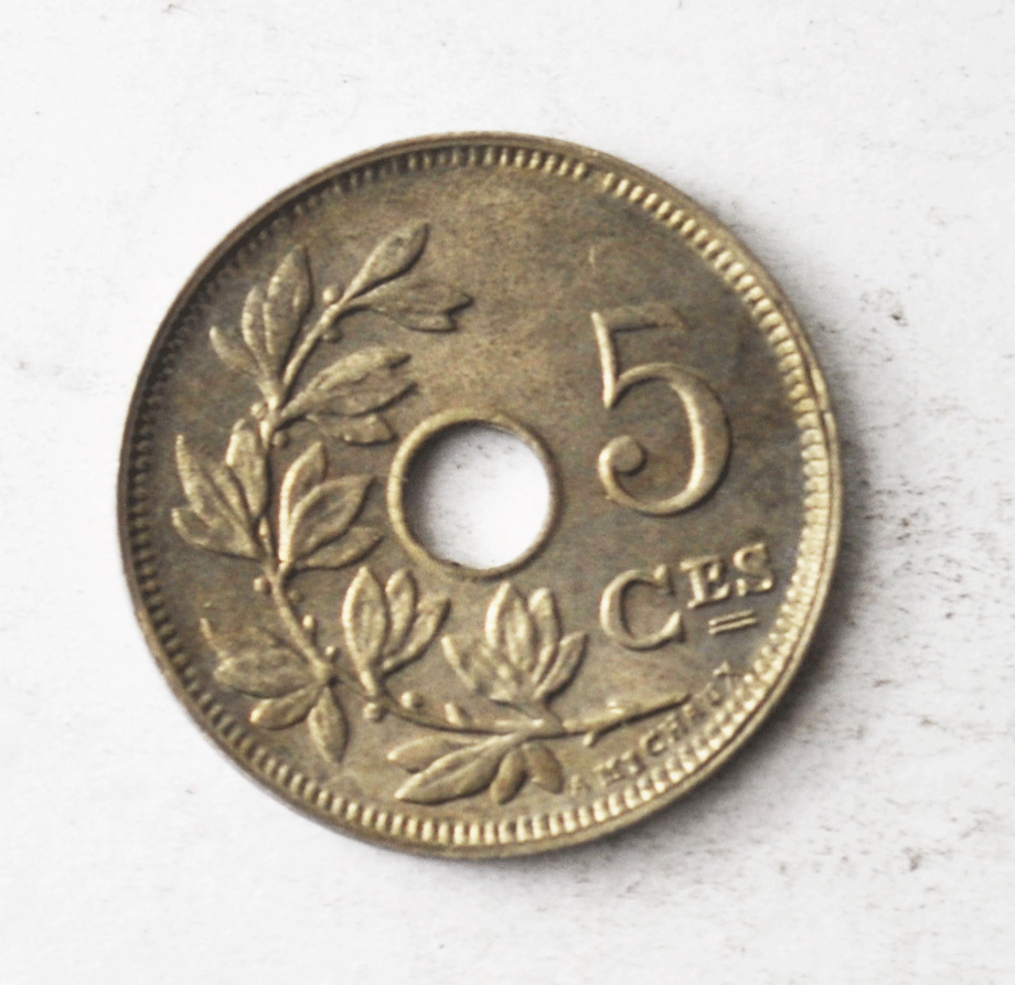 1928 Belgium 5 Five Centimes KM# 66 Belgique