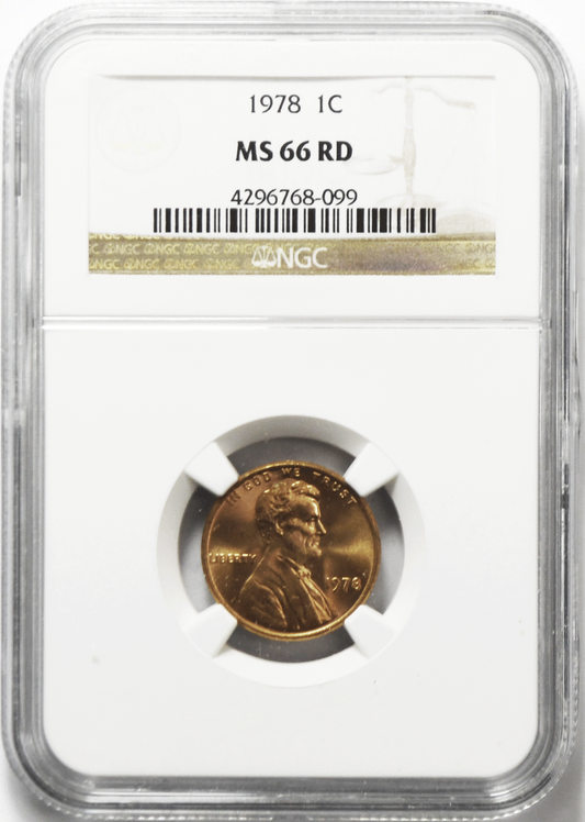 1978 1c Lincoln Memorial Cent One Penny NGC MS66 RD Gem Uncirculated