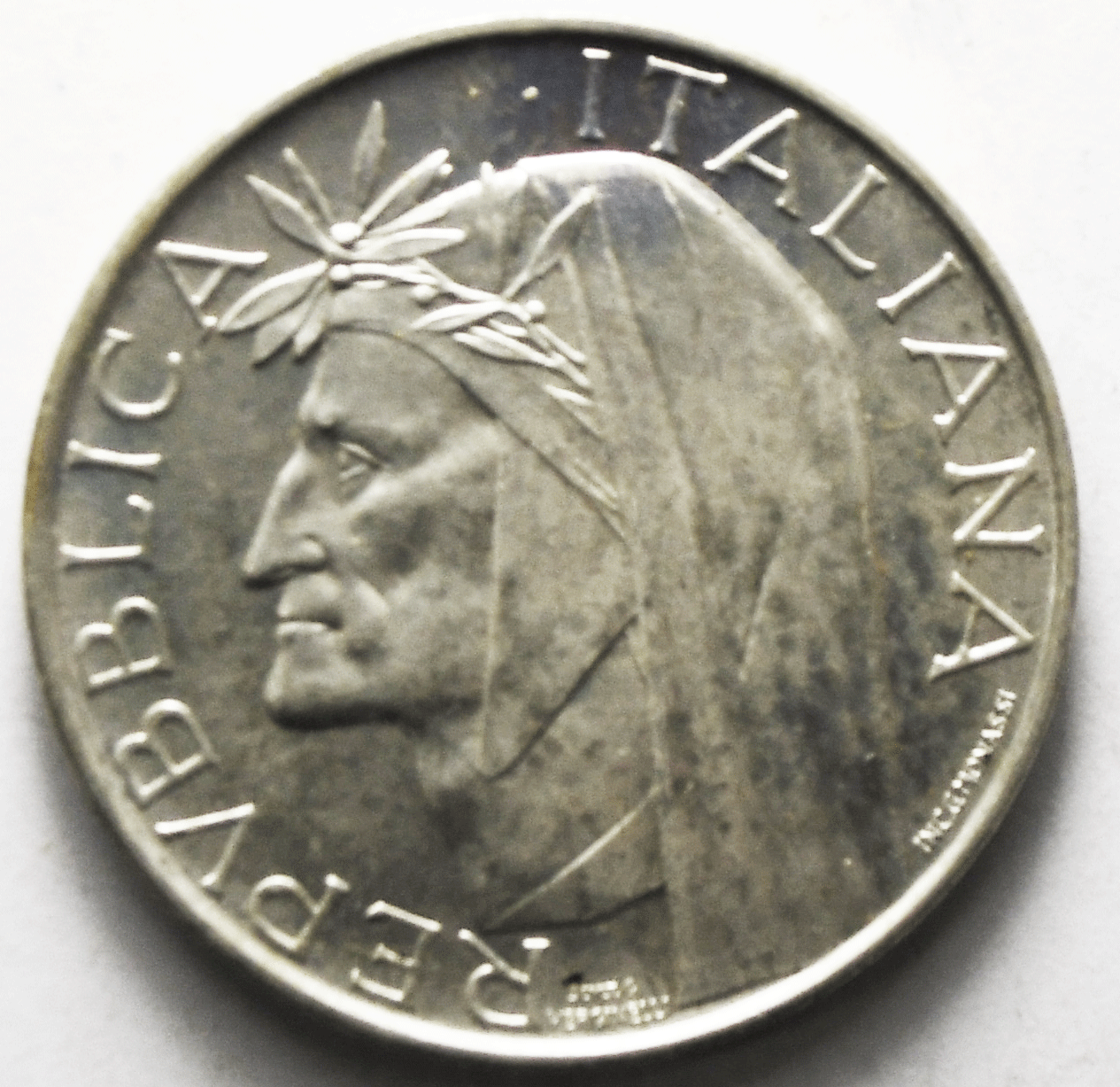 1965 R Italy 500 Five Hundred Lire Silver Coin Uncirculated KM# 100