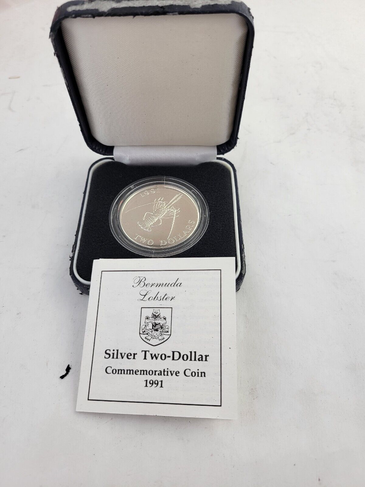 1991 Bermuda Lobster Silver Proof Two Dollar Royal Mint Boxed w/Cert