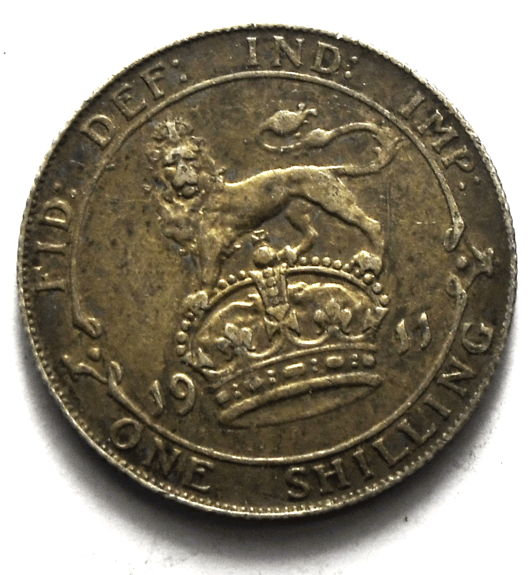 1911 Great Britain Silver One Shilling Silver Coin KM# 816