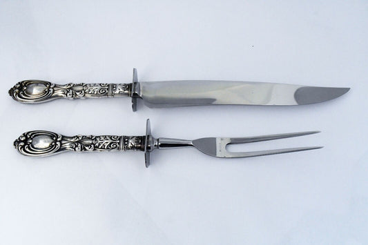 Victoria Florence by Frank Whiting Sterling/Stainless Carving Fork & Knife Set