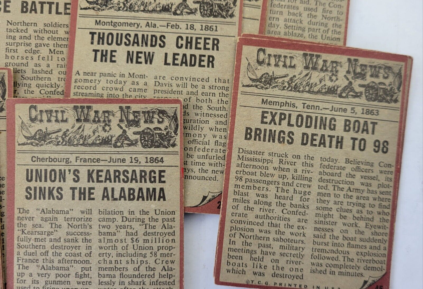 1962 Topps Civil War News Cards Lot Combat 28pc Set